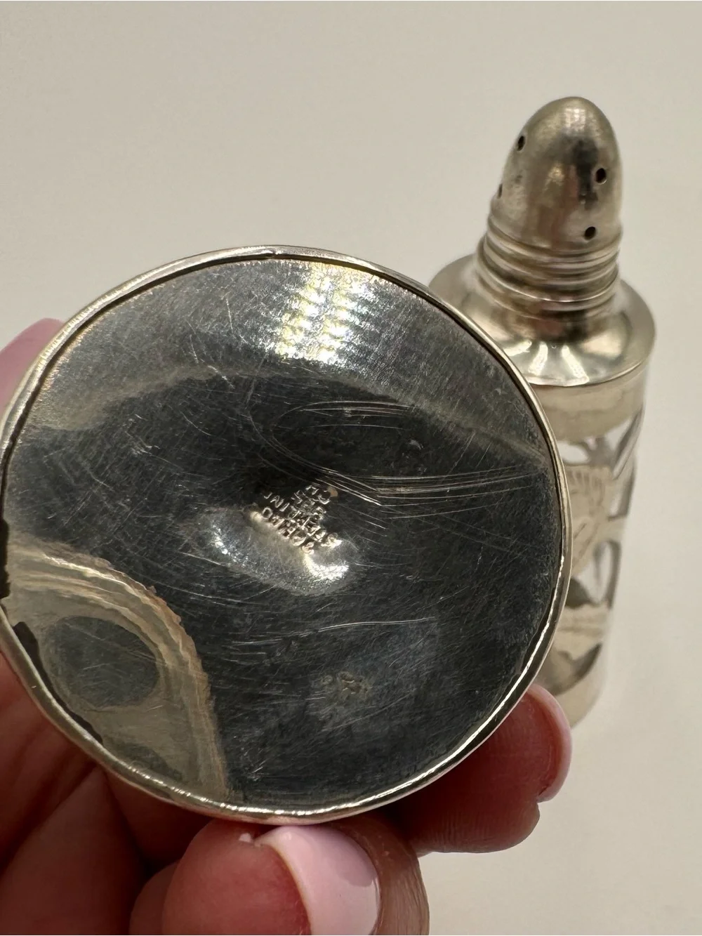 Taxco Sterling Silver 925 Salt and Pepper shakers Marked Taxco 925 Sterling CH